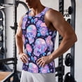 thumbnail image 5 of Uemuo crystal Skull flower Pattern Men's Muscle Shirts Sleeveless Dry Fit Gym Workout Tank Top Lightweight Sports Tank Top Beach Tank Top, Loose-fit Sleeveless Shirt-XX-Large, 5 of 7