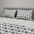 thumbnail image 2 of Money Comforter & Sham Bedding Set, Monochrome Stacked Coins and Dollar Bills Simple Doodle Style Economy Themed Pattern, 3 pcs Duvet Set Microfiber Filling Quilt, 5 Sizes, Black White, by Ambesonne, 2 of 4