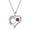 Red, variant on Women Jewelry 18k White Gold Plated Engraved Words Love Heart Pendant Necklace