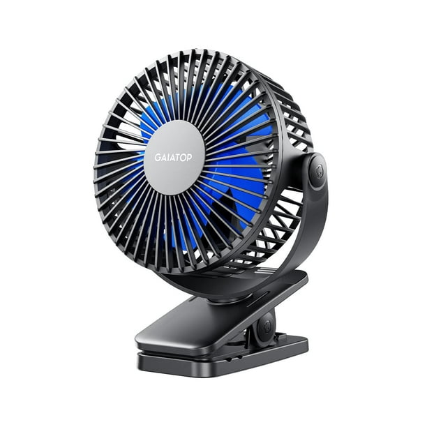Ventilador con clip Gaiatop, portátil, funciona con pilas y recargable USB