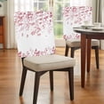 thumbnail image 3 of Pink Red Gradient Leaf Dining Chair Back Cover Only, Rustic Eucalyptus Leaves Farm Plants Set of 6 Chair Back Covers, Removable Washable for Dining Room, Banquet & Holiday Decoration, 3 of 9