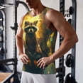 thumbnail image 5 of Pofeuu Tree Meditating Raccoon Print Men's Workout Tank Tops Sleeveless Muscle Gym Shirt Quick Dry-3X-Large, 5 of 7