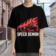 thumbnail image 3 of T Shirt for Men, Speed Demon,Skull Racing Print, Vintage Graphic Tees Men, 23985847,3XL, 3 of 8