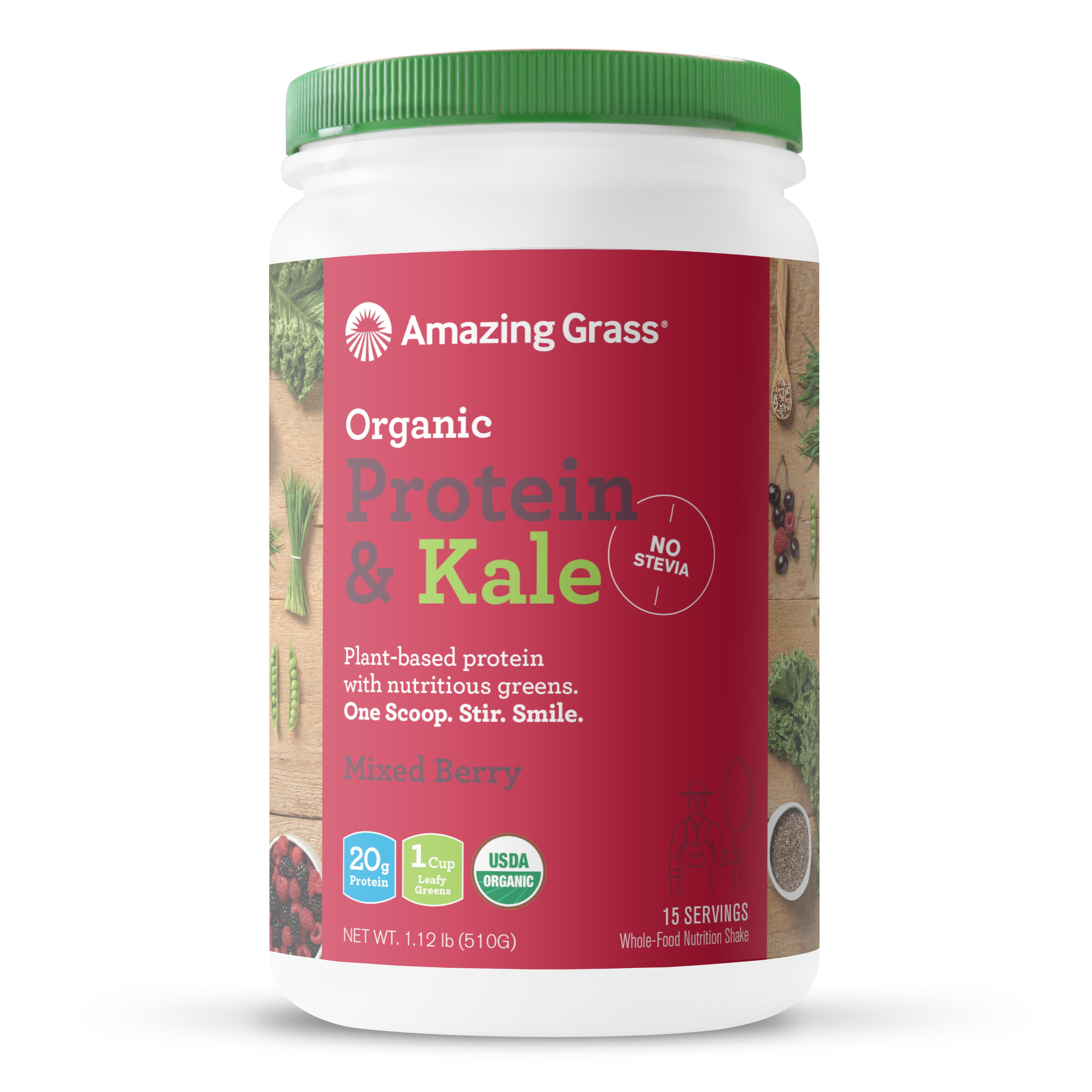 Amazing Grass Protein & Kale, Mixed Berry, 20g Protein, 15 servings
