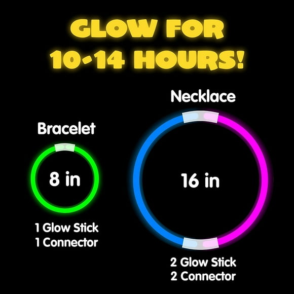 100 Pcs Glow Sticks Bulk 20cm Glowsticks, Glow Stick Bracelets Necklaces, Glow in the Dark Supplies, Accessories, Easter, Christmas, Halloween