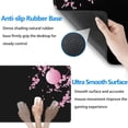 thumbnail image 3 of Japanese Cherry Blossom Gaming Mouse Pad XL, Black Desk Mat Large Mouse Pad Long 31.5x11.8in, Extended Big Desk Pad Pink Flower Mousepad with Non-Slip Base and Stitched Edges for Work Gaming Office, 3 of 6