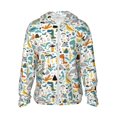 thumbnail image 1 of Fotbe Cartoon Dinosaur Chaqueta con Protección Solar UPF 50+ para Hombre y Mujer, Camisa con Capucha y Bolsillos-Small, 1 of 7