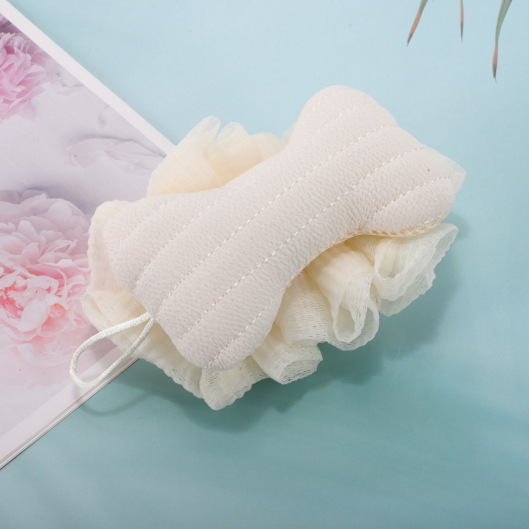 Unique Bargains Cartoon Bath Sponge Beige 5.51"x5.51"x3.54" 1 Pc