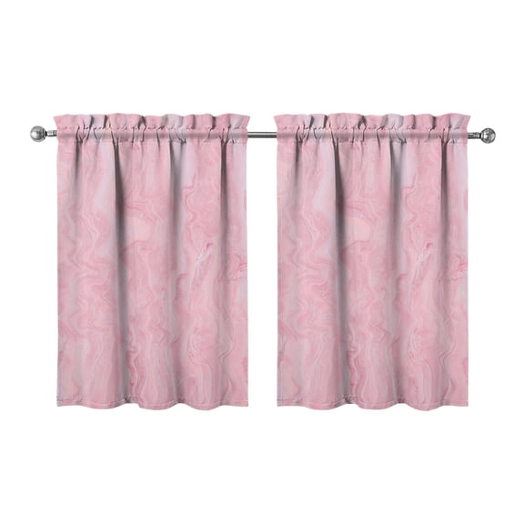 Vintage Abstract Oil Watercolor Tier Cafe Curtains for Bathroom Living RV Rod Pocket Window Drapes 36 Inch 2 Panels Set 28"x36" 2 Panels Window Treatment Tiers