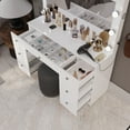 thumbnail image 3 of Boahaus GRWM Artemisia Lighted Makeup Vanity with Mirror, Bluetooth & Power Outlet, White, 3 of 11