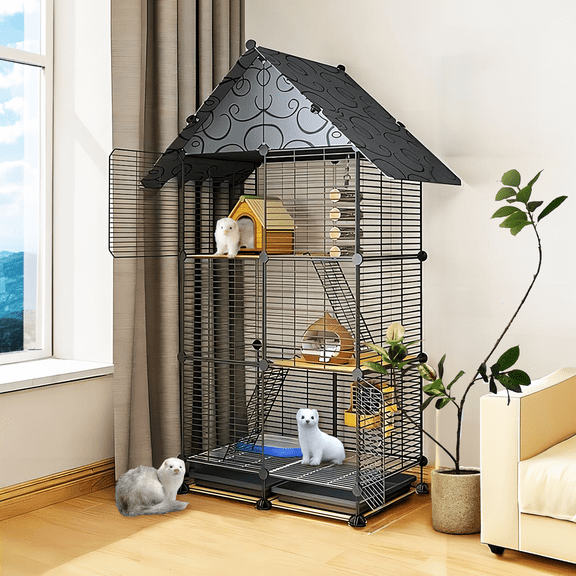 Aqwiopr Spacious & Sturdy Hamster Cage: Secure & Comfortable Habitat for Small Pets