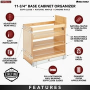 Rev-A-Shelf 11 Door/Drawer Base Soft-Close Cabinet Organizer, 448-BDDSC-11C