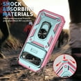 thumbnail image 4 of Military Grade Drop Impact for Google Pixel 9 Pro XL Camera Lens Slide Protection Case 360 Metal Rotating Ring Kickstand Holder Armor Shockproof Case For Google Pixel 9 Pro XL, Pink+Green, 4 of 9