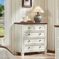 thumbnail image 7 of Farmhouse 5 Drawer Dresser for Bedroom, 32.6" Tall Chest of Drawers, White Dresser with Deep Drawers, Storage Dressers Organizer for Bedroom, Living Room, White, 7 of 7