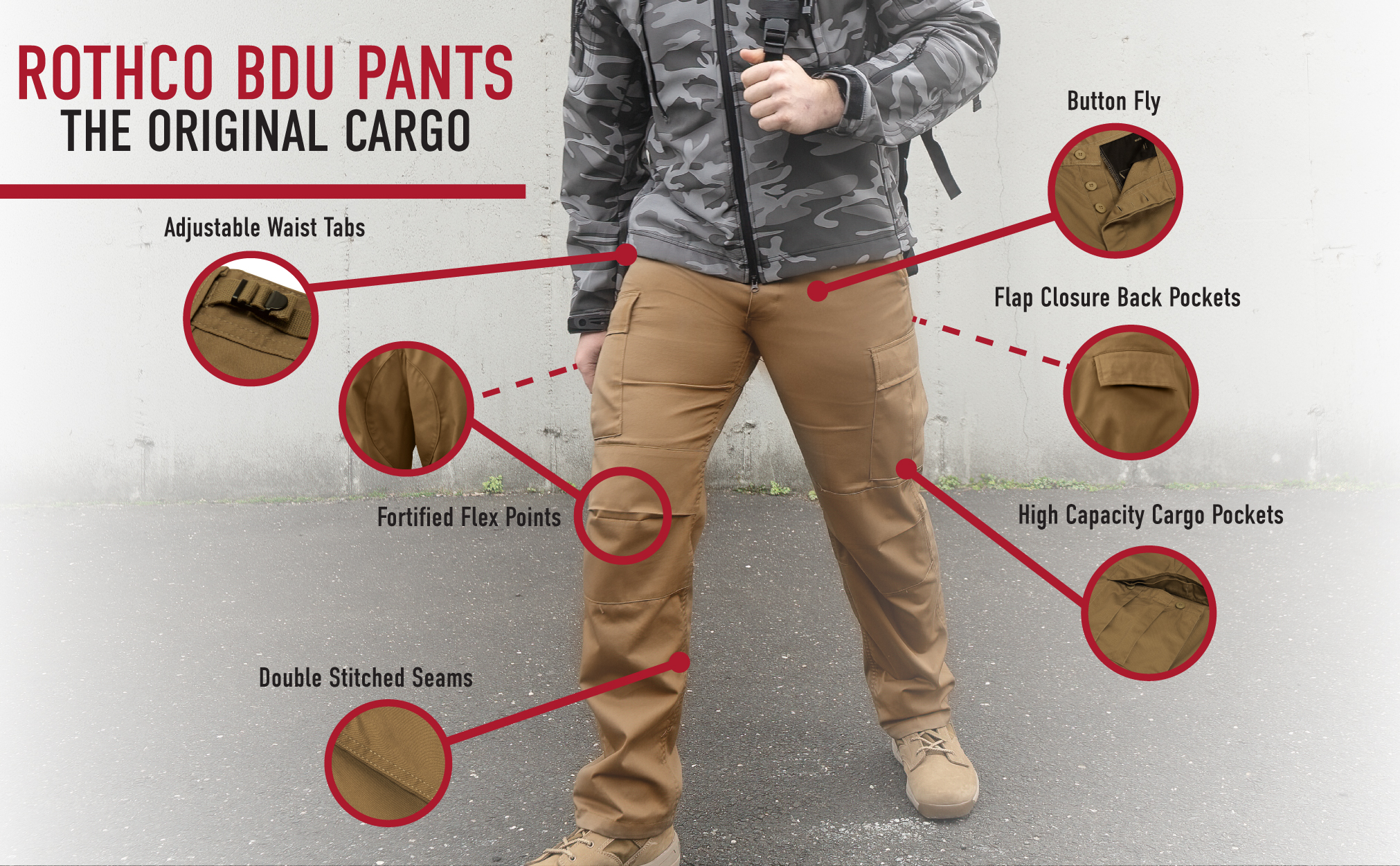 Rothco BDU Cargo Pants,Khaki,3XL - image 3 of 6