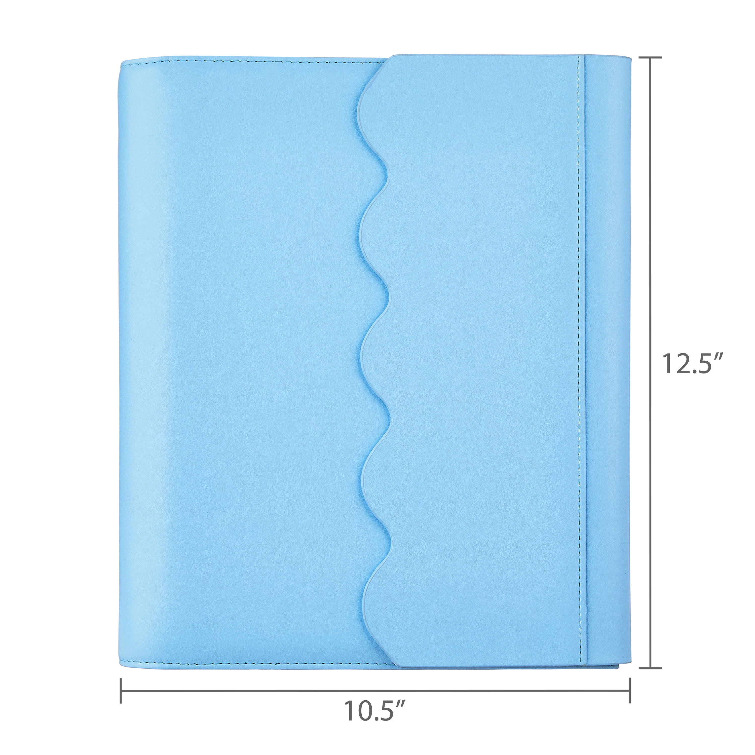 Pen+Gear Scalloped Binderfolio, Sky Blue, 10.75 x 12.6 Inch, Simulated Leather