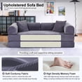 thumbnail image 3 of Convertible Floor Sofa Bed, Holaki 63" Foldable Compression Loveseat Lounge Sleeper Sofa with Pillow & Fixed-Shape Frame, Corduroy Folding Boneless Sofa Couch for Living Room, Small Space, Gray, 3 of 8