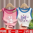 thumbnail image 5 of Sanrioed Cartoon Kuromi Melody Clothes Girl Crop Top Print Tank Tops Y2K Children Short Slim Vest Harajuku Black Sleeveless Tees, 5 of 5