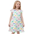 thumbnail image 4 of Gunia Cute Girls Nightgowns Summer Dress Casual Round Neck Sleeveless Loose Fit Home Wear Comfortable Play Outfits For Toddler Kids Age 3-10 Years Loungewear Pajama Sleep Dress Nightshirts White, 4 of 4