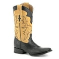 thumbnail image 2 of Ferrini Men's Nash Exotic Ostrich Leg Western Boot Square Toe Black 8 D(M) US, 2 of 5