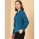 thumbnail image 4 of Blusa Elegante De Oficina De Trabajo Para Mujer, Camisa Plisada Con Cuello De Lazo Y Manga Larga Azul eléctrico L, 4 of 6