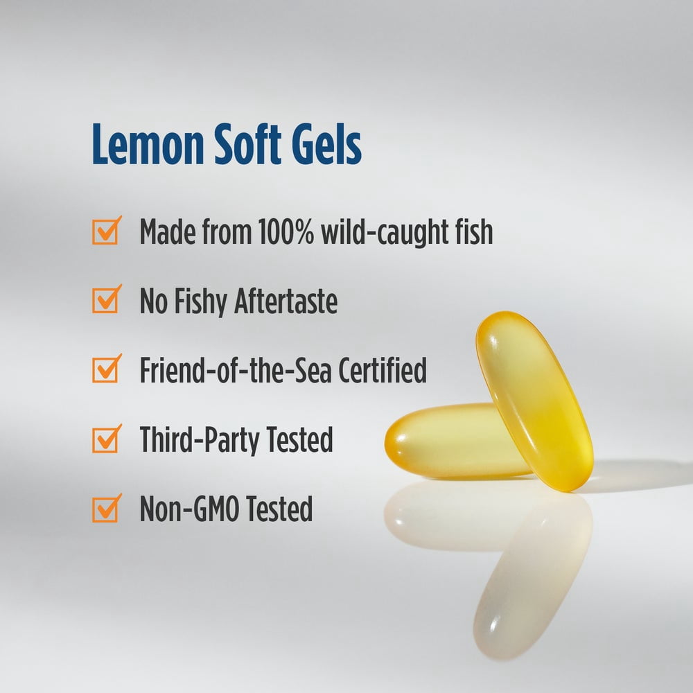 Nordic Naturals Omega-3D Softgels, Lemon, 690 Mg, Immune Support, 120 Ct