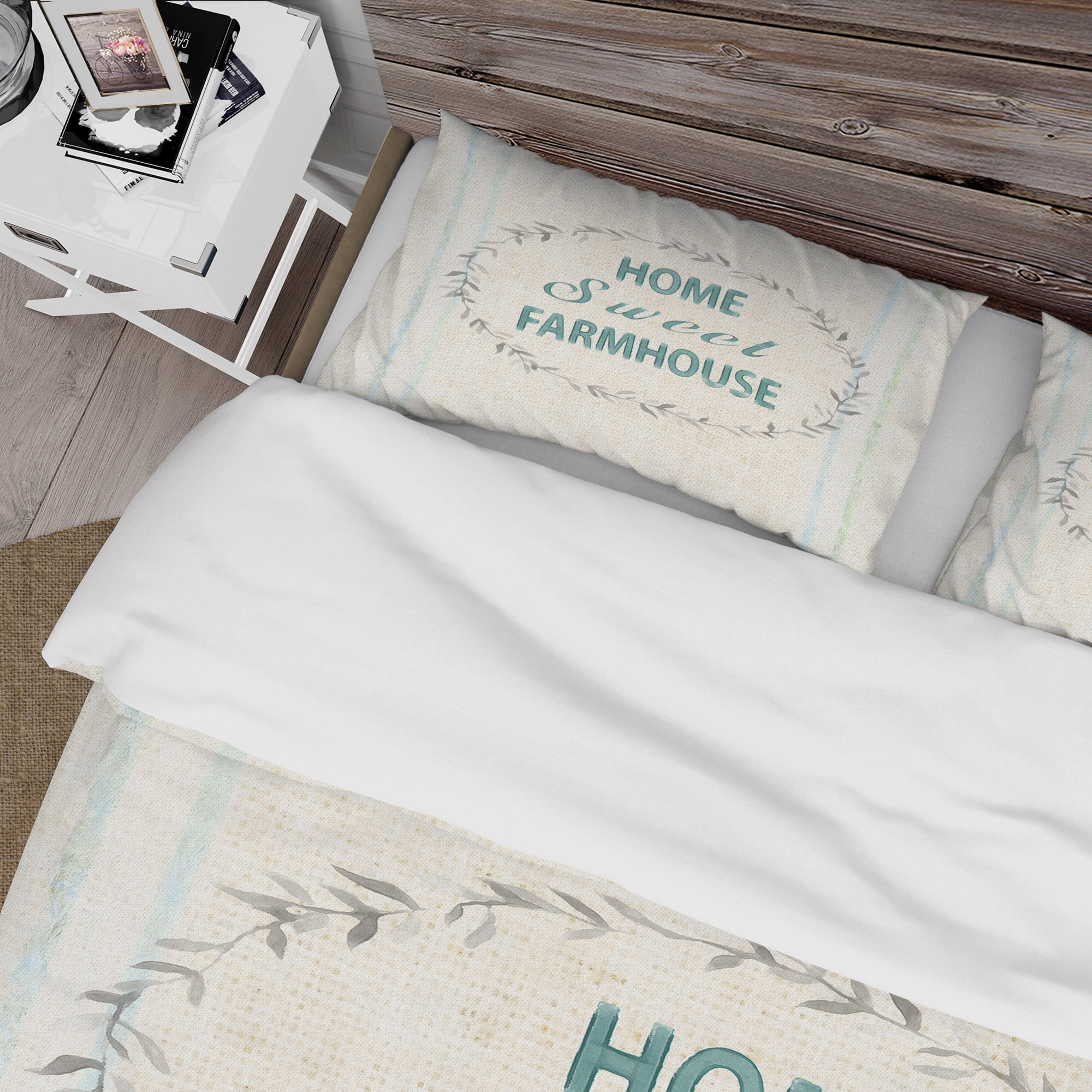 Designart 'Farmhouse Florals XII' Farmhouse Duvet Cover Set