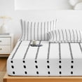 thumbnail image 6 of Twin XL Size Fitted Sheet Set - Black Stripes 2 Piece Bedding Sets 16" Deep Pocket Fitted Sheet with 1 Pillowcases, Geometric Polka Dots Abstract Modern Art Brushed Microfiber Hotel Luxury Bed Sheets, 6 of 9