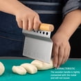 thumbnail image 3 of Stainless Steel Dough Chopper 8-hole Bench Scraper Kitchen Bread Dough Chopper; 8-hole Bench Pastry Slicer with Wooden Handle, 3 of 8