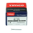 thumbnail image 3 of Timco - Twin-Threaded Woodscrews - PZ - Double Countersunk - Zinc (Size 6 x 1 3/4 - 200 Pieces), 3 of 3