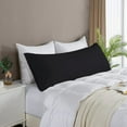 thumbnail image 3 of Dee's Collection 1 Piece Body Pillow Cover, 100% Egyptian Cotton 600 TC with Hidden Zipper Closure (Black Solid, 20x54 Inches), 3 of 6