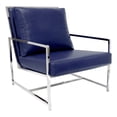 thumbnail image 2 of Pasargad Home Luxe Faux Leather Chair Navy- For all age Group, 2 of 8