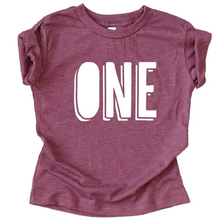 

Bold One 1st Birthday T-Shirts for Baby Girls and Boys First Birthday Outfit Vintage Burgundy Shirt 18 Months