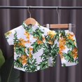 thumbnail image 2 of Fancifize Family Matching Outfits Boys Hawaiian Shirt and Shorts Toddler Boy Tropical Print Button Down Floral Shirts Set for 1-8Y Kids, 2 of 3