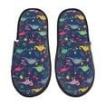 thumbnail image 1 of Balery Dinosaur Flowers Pantuflas de Casa de Felpa Silenciosas con Diseño Estampado, Zapatillas Cómodas Antideslizantes de Algodón para Interior-Large, 1 of 8