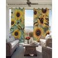 thumbnail image 6 of Yellow Sunflowers Birds Blackout Curtains for Bedroom Living Room Darkening Curtains 63 Inches Long Spring Floral Country Pastoral Window Curtain 2 Panels Set Window Treatment Grommet Drapes 52"x63", 6 of 9
