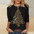 thumbnail image 4 of Funicet Blouses pour Femmes Mode, Blouses pour Femmes, T-Shirt Imprimé Ample Manches 3/4 Blouse Col Rond Décontracté, Blouses pour Femmes Mode, T-Shirts pour Femmes, 4 of 5