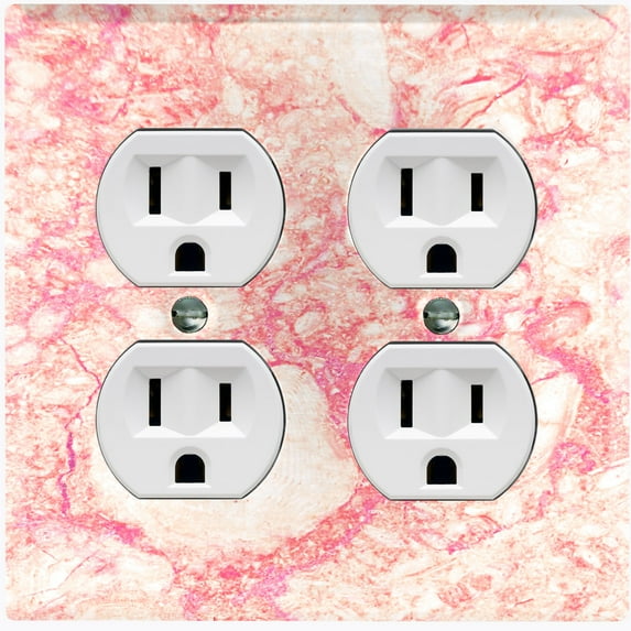 Metal Light Switch Plate Outlet Cover (Image of Marble Pink MAR063)