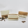 thumbnail image 3 of Natural Cotton Canvas Makeup Bag, Cork Accent Travel Storage Pouch, Soft Cosmetic Organizer for Toiletries, Eco-Friendly Essentials Pouch for Women, 3 of 3
