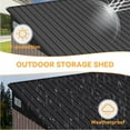 thumbnail image 6 of Aoxun 9.5'x7.5' Shed Outdoor Storage Shed with Triple Lockable Door Metal Storage Cabinet with Slopping Roof for Tools Bicycles Storage for Garden, Patio, Courtyard (Brown), 6 of 8