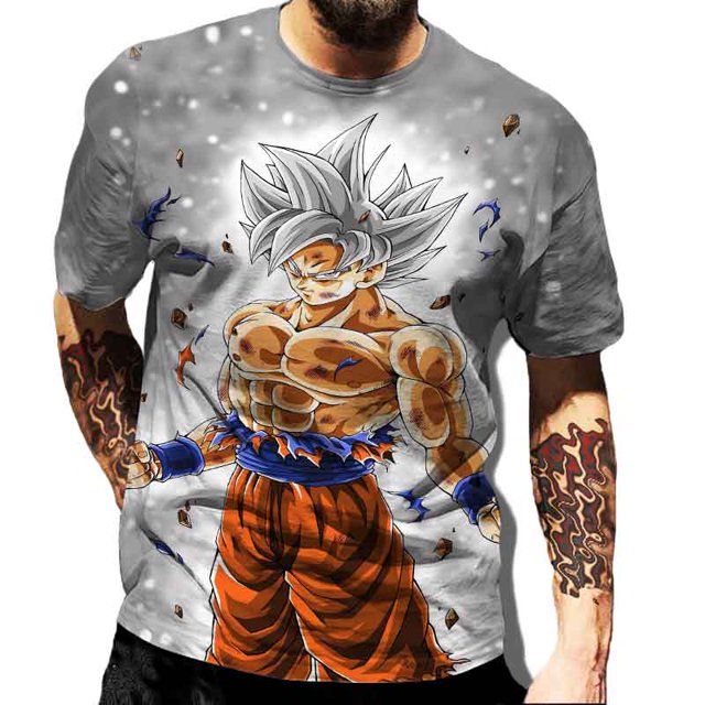Camiseta con estampado 3d de Dragon Ball para hombre, camiseta informal de manga corta con cuello redondo 6xl, ropa de calle, Top holgado de animación heqiyong CONDUJO