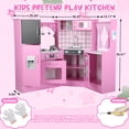 thumbnail image 6 of COCLUB Kitchen Play Set, Large Wooden Corner Pretend Kitchen w/Light and Sound, for Big Kid Ages 3+, 6 of 11