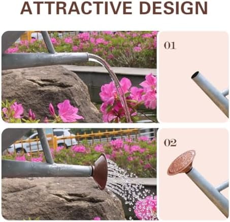 Metal Watering Can, One Gallon Watering Cans Stainless Steel for Outdoor Indoor Garden Plants Watering (Zinc 1 Gallon)