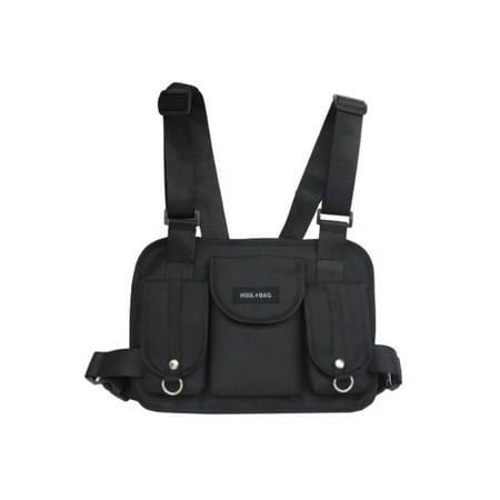 Women Men Fashion Tactical Harness Chest Rig Bag Hip Hop Canvas Front Pack