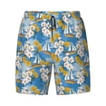 thumbnail image 4 of Lsque Mens Swim Trunks Flower and Sail Boat Pattern - Bathing Suit Compression Liner - Beach Swim Shorts Swimwear - (S-3XL) - Stretch Quick Dry -Small, 4 of 9