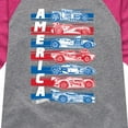 thumbnail image 3 of Hot Wheels - America Cars - Toddler And Youth Girls Raglan Graphic T-Shirt, 3 of 5