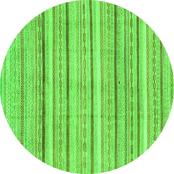 Ahgly Company Indoor Round Abstract Green Modern Area Rugs, 5' Round