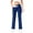 Blue, variant on Women's Low Rise Fleece Lined Pants, Straight Leg Thermal Yoga Pants, Casual Solid Color Lounge Pants, Warm Winter Tights, Athleisure Pants with Pockets Black M