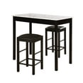 thumbnail image 1 of Linon Black 3 Piece Faux Marble Tavern Set, 1 of 2