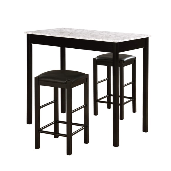 Linon Ensemble de 3 Tavernes en Faux Marbre Noir